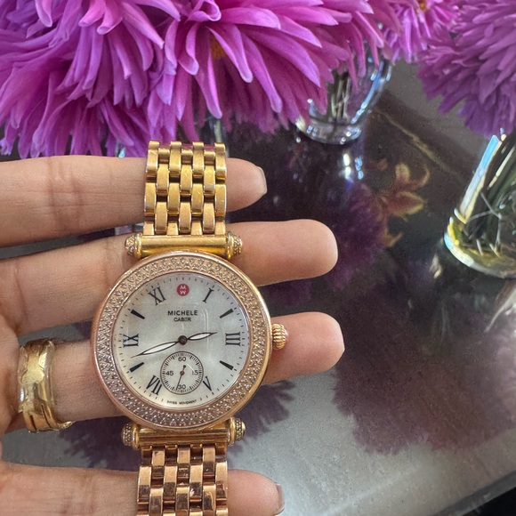 $3990 Michele Caber Diamond Watch Rose Tone Mother of Pearl Dial – 37mm main image 14